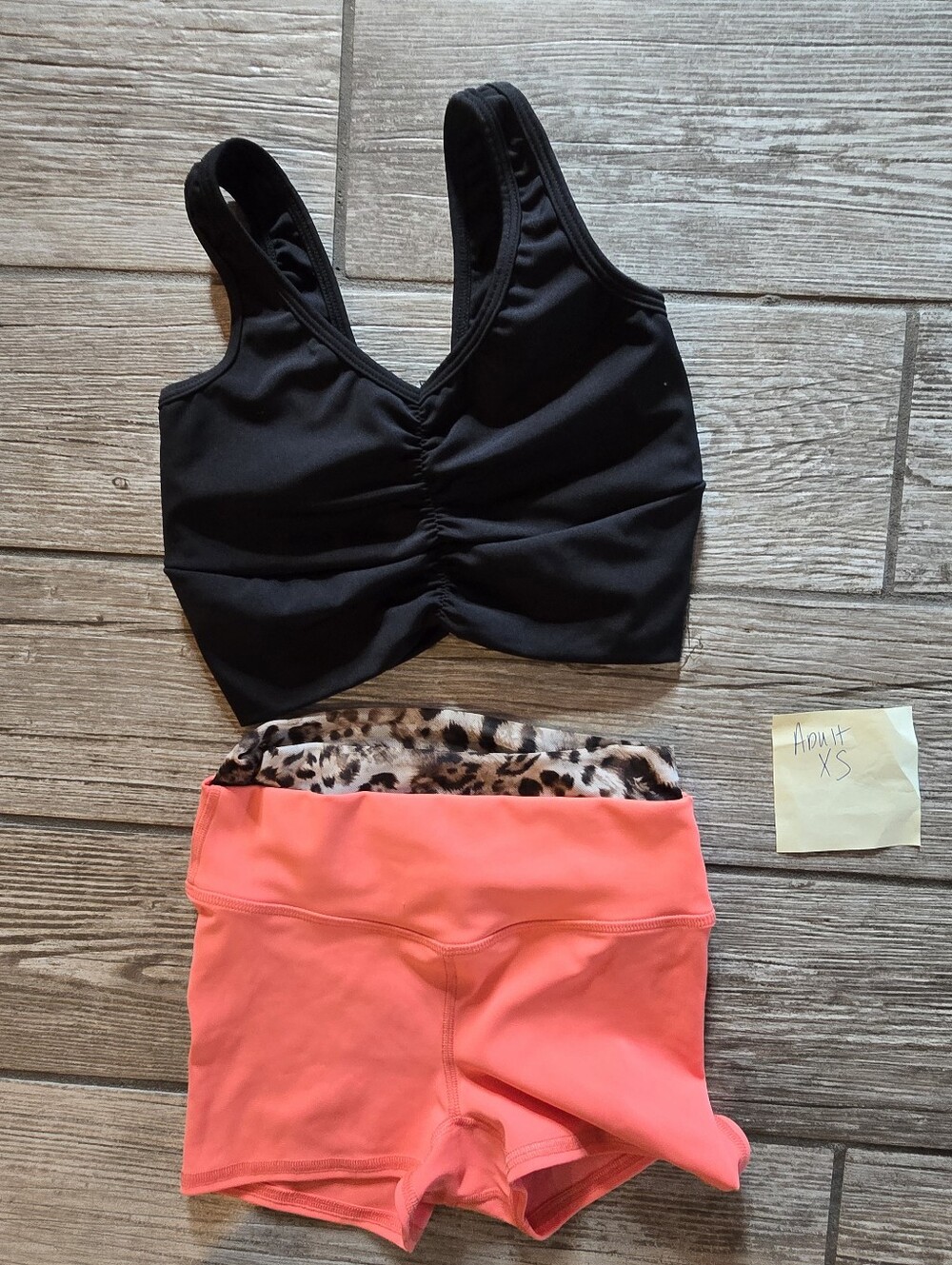 Five The Label Adult Extra Small AXS Dance Set, Cheetah, Black, Coral